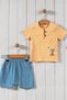Rabbit Detailed Muslin Shorts Stylish Bottom Top 2 Pieces Baby Boy Set Cotton+Muslin 6-9-12-18-24 Months