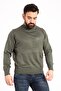 Men's Thin Wool Knitwear Knitting Regular Fit Dad Half Turtleneck High Neck Sweater Blouse 5140 - 3