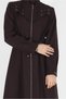EYE DETAILED WAIST TIE ZIPPERED COAT 10491 - 4