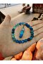 Blue Agate (Evil Eye, Success, Happiness Healing) (With Agate Necklace Gift) 8 mm - 2