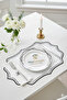 2 Pieces Embroidered Linen American Service - Linen Plate