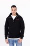 Men's Half-Zip Comfortable Fit Fleece Lined 3 Thread Cotton Stand Collar Black Sweatshirt - 5