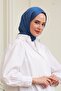 جانجان شال مزدوج الجوانب من الدنيم باللون الأزرق