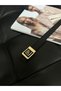 Women's Black Belt with F Logo Gold Buckle, Women's Gold Belt, Pants Belt, Coat Belt - 3