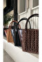 Handmade Leather Accessory Straw Shoulder Bag (40X42Cm) Brown Taba Black Color - 3