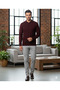 Polo Collar Pocketed Steel Knit Men's Sweater