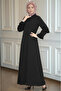 Sleeved Ruffled Ferace with Invisible Zipper - 5