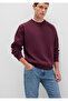 Crew Neck Claret Red Basic Sweatshirt 0S10276-70434 - 3