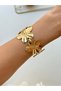 Steel Thick Flower Handcuff Bracelet Adjustable Women Men Unisex Also Used as Pazu Handcuffs - 3
