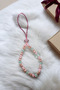 Turquoise Teddy Bear Heart Detailed Beaded Phone Charm