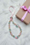 Turquoise Teddy Bear and Pink Heart Phone Charm Pearl and Star Beads Phone Strap - 8