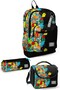 Black Cartoon Patterned 3-Piece School Bag Set Elementary School Bag Set