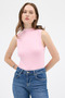 Pink Women's Sleeveless High Neck Bodysuit 8155A - 7