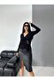 Black Double-Breasted Long Sleeve Sandy Blouse with Buckle - 6