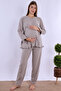 Comfortable Cut Maternity Set with Cotton Hidden Breastfeeding Feature Effortt - Beige - 7