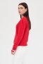 Red Crew Neck Ribbon Detailed Women's Sweater 2359 - 2
