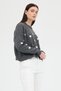 Anthracite Heart Embroidered Crew Neck Crop Sweater 2337 - 2