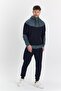 Men's Cotton Hooded Tracksuit Set A.Indigo 5294-İ - 3