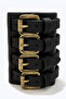 Leather Bracelet,Handcrafted,Four Straps Black Men's Bracelet - 2