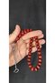 Special Gift for Lover Stick Amber Rosary Pen Handworked Globe Cut Burgundy H-1395. - 2