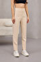 Women's High-Waisted Darted Fabric Trousers - 3