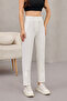 Women's High-Waisted Darted Fabric Trousers - 3