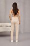 Women's High-Waisted Darted Fabric Trousers - 5