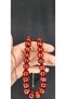 Special Gift for Lover Stick Amber Rosary Pen Handworked Globe Cut Burgundy H-1395. - 3