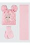6-24 Months Scarf Beanie Glove Set - Pink - 2
