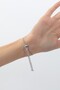 Zircon Stone Adjustable Baguette Bracelet - Silver Color - (with Surprise Gift) - 6