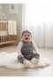 Baby Girl and Boy Adjustable Strap Diamond Pattern Beret Knitwear Salopet Set - 5
