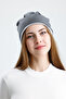 Silkworm Life %100 Pure Silk Lined Beret Hair-Friendly Handmade Natural Bursa Silk Stylish Women's Beret - Gray - 4