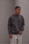 Men's Oversize Sweatshirt Basic Smoked – Crew Neck, 3 Thread Ribbed - 3