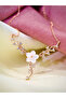 Magnolia Flower Ivy Stone Gold Steel Necklace