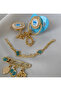 Gold Plated Zircon Stone Pacifier Set - Mashallah Needle & Baby Tag Included