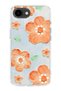iPhone 17E Compatible Orange Flower Oil Painting Patterned Transparent Phone Case