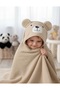 Cotton Soft Baby Girl-Boy/Newborn Bath Towel Swaddle Brown/Teddy Bear