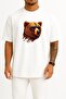 Cool Bear Portrait with Oversized Glasses Unisex T-Shirt with Chest and Back Design