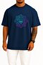 Oversize Neon Lotus Mandala – Turquoise Purple Sparkle Chest Design Unisex T-Shirt