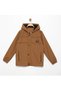 Boy's Seasonal Water Repellent Raincoat with Snap Closure Pocket M00753 Brown - 2