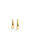 Women's Gold Gold Color Curved Form Earrings – Shiny and Soft Line Design - 3