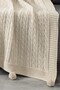Pompom Knitwear Knitted Tv Blanket – Knitted Sofa & Shoulder Shawl & Knee Blanket – 130X170 cm – Dark Cream - 4