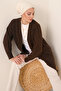 15768 Hijab Knitwear Cardigan - Brown - 2