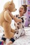 Cream Hat Teddy Bear Patterned Knitted Pajama Set