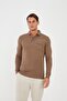 Men's Timeless Pocket Basic Long Plain Mink Polo Neck T-Shirt
