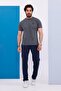 Men's Oversize Size Gray Crew Neck T-Shirt Bottom-Top Set - 130
