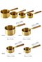 Set of 4 Gold Stainless Steel Measuring Cups with Wooden Handles - 3