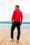 Men's Two Thread Diving Fabric Zippered Red Sports Tracksuit Set - 7506 - 4