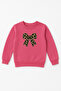 Girl's Leopard Patterned Bow Winter Sweatshirt - 3