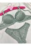 Lace and Bow Detailed Padded Underwire Bra Panty Set - Lingerie Set - 4